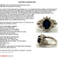 14K White Gold Natural Oval Blue Sapphire Diamond Halo Ring 6.3g Size 6.75