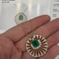 Natural Colombian Emerald and Diamond Pendant Necklace 18K Yellow Gold GIA Report, scale detail