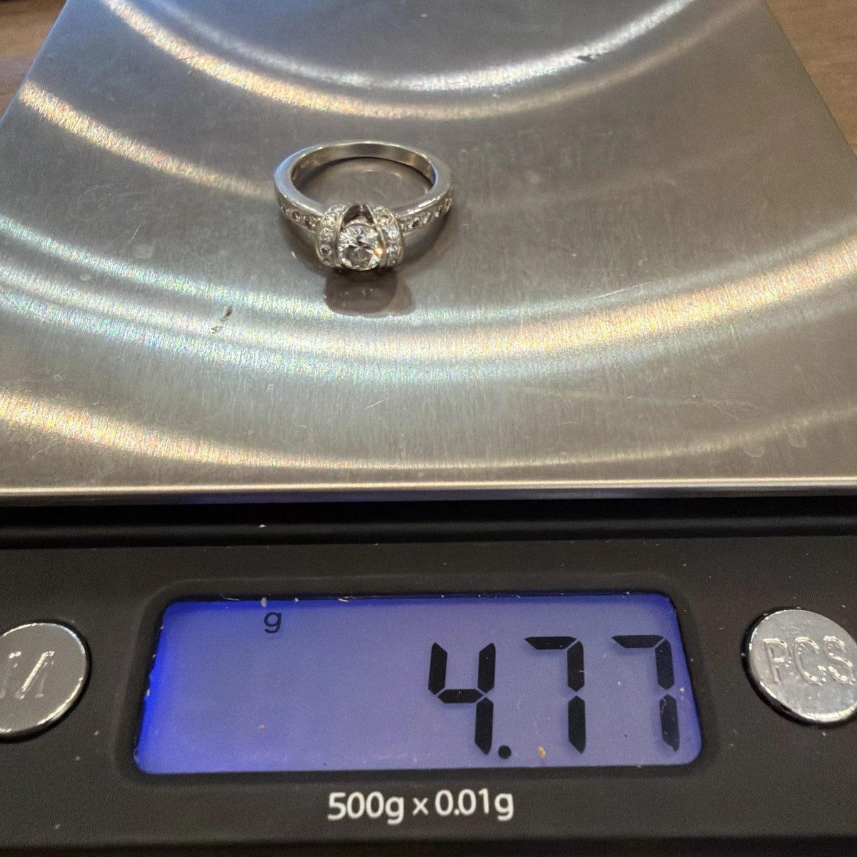 Authentic Tiffany & Co. Platinum Diamond Ribbon Ring 0.41ct F VS1 Size 3.5