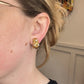 David Webb Signed 18K Gold Platinum Diamond Hoop Clip Earrings 18.68g