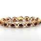 Vintage 14K Yellow Gold Natural Garnet Link Bracelet Bark Finish 12CTW 8 27 Gr by Devine & Co — profile view