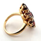 Vintage 14K Gold Garnet Cluster Ring Fishtail Setting Size 5 Estate 7.50g