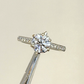 14K White Gold Engagement Ring GIA .96ct Round Natural Diamond SI1 I Size 4.75 by Devine & Co — angled view