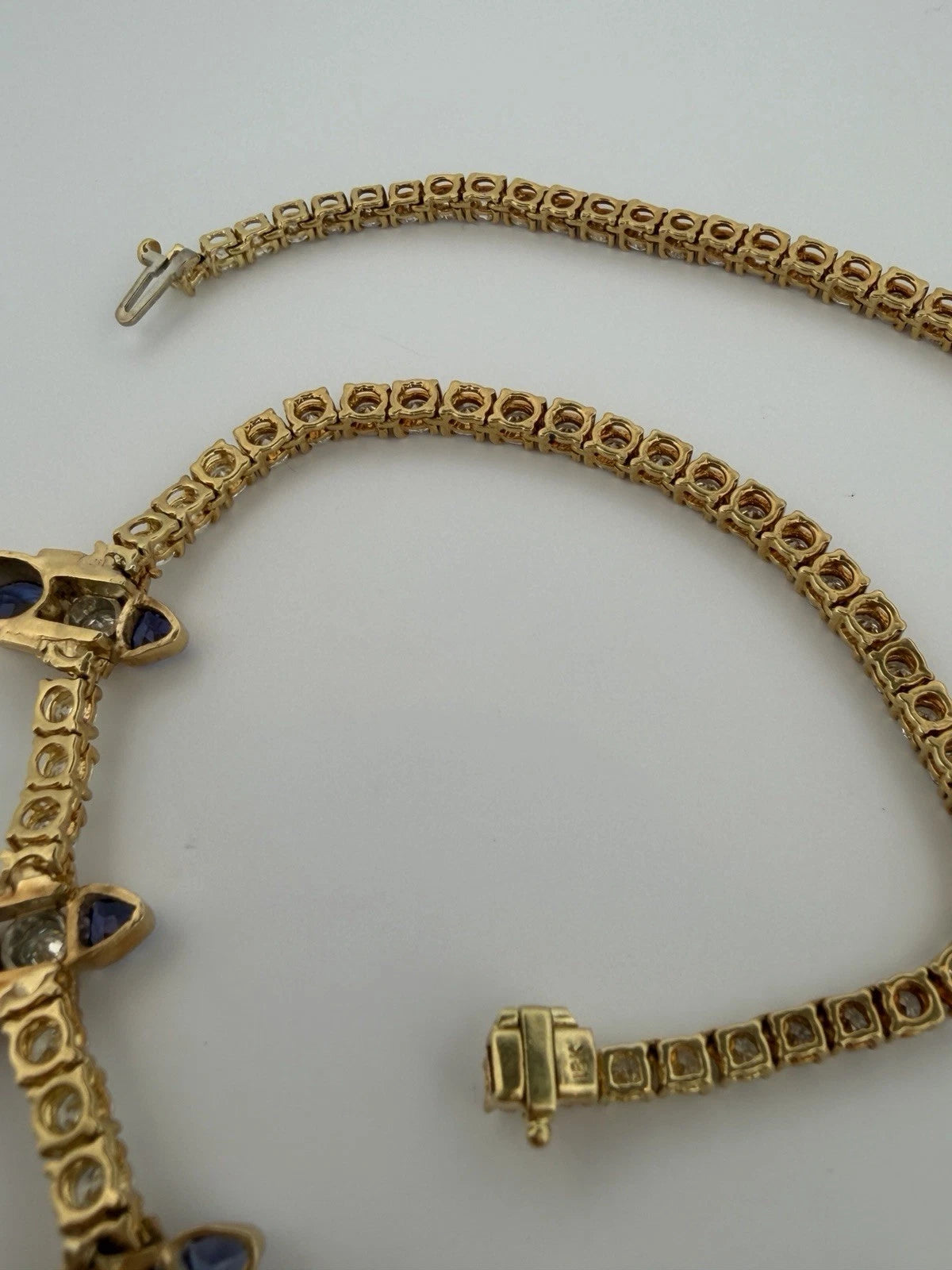 Custom Michael Sherman 18K Gold Natural Tanzanite and Diamond Necklace