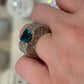 Lab Created Emerald and Diamond Ring 14K White Gold Wide Pavé Mounting 1.50CTW, side detail