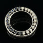 14K White Gold Natural Sapphire & Diamond Circle Pendant Brooch Estate