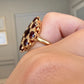 Vintage 14K Gold Garnet Cluster Ring Fishtail Setting Size 5 Estate 7.50g