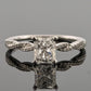 14K White Gold Natural Radiant Cut Diamond Ring 1.01ct F/SI1 GIA Twist Pave by Devine & Co — front view