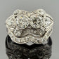 Antique Palladium Diamond Bridal Set OEC Transitional Cut Ring Size 8 1.90CTW