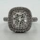 GIA Certified 1.90ct Natural Cushion Cut Diamond Double Halo Engagement Ring Plt