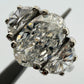Natural 1.55ct GIA Elongated Oval Diamond Three-Stone Ring 14KW G SI1 Half Moon