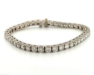 14K White Gold Natural Round Diamond Tennis Bracelet 9.80 ctw 7" G-H VS-SI