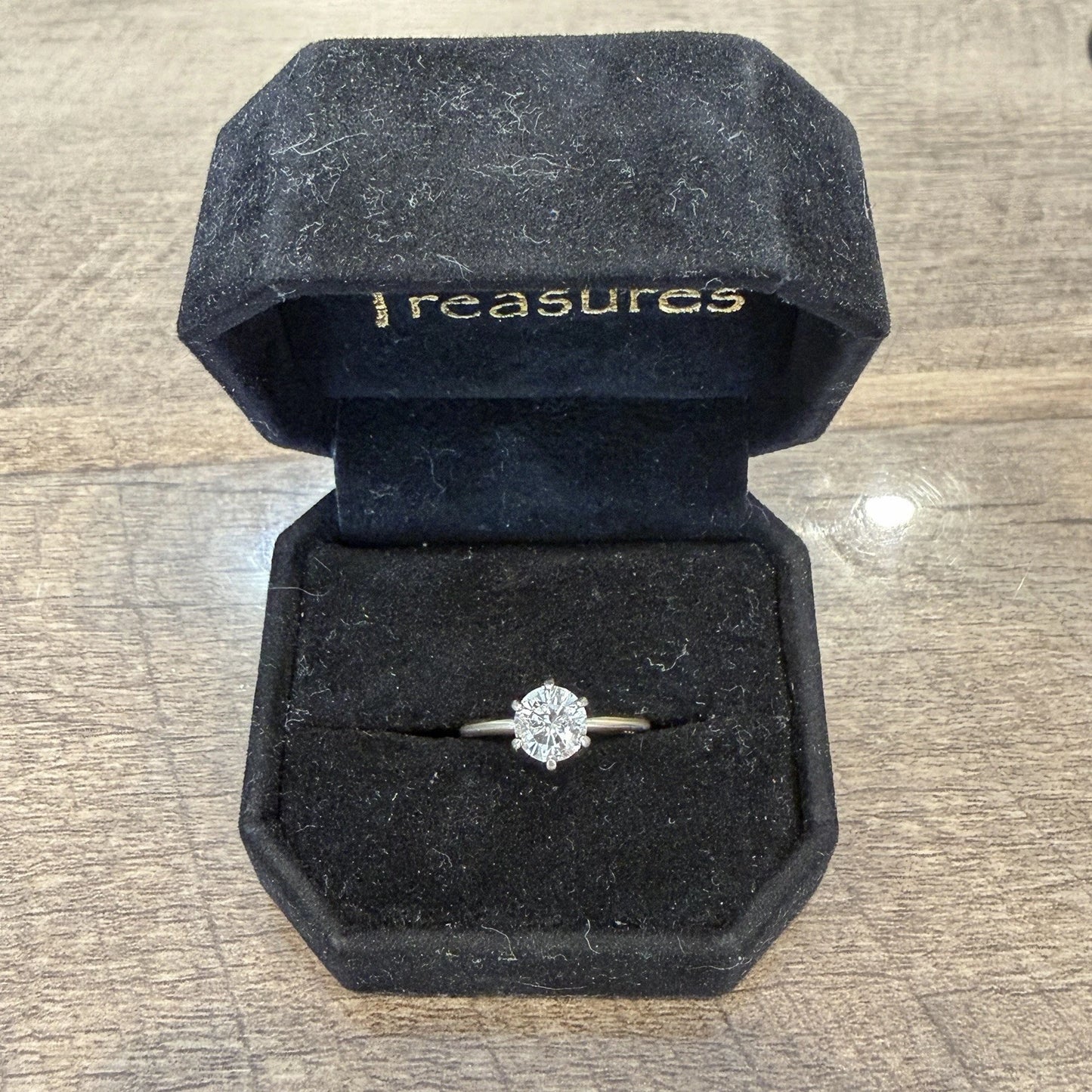 14K Gold Natural 1.27CT Round Brilliant Diamond Solitaire Ring I2, G-H Size 7.25