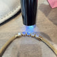 14K Yellow Gold Natural Diamond Bezel Necklace Woven Mesh Chain 18"