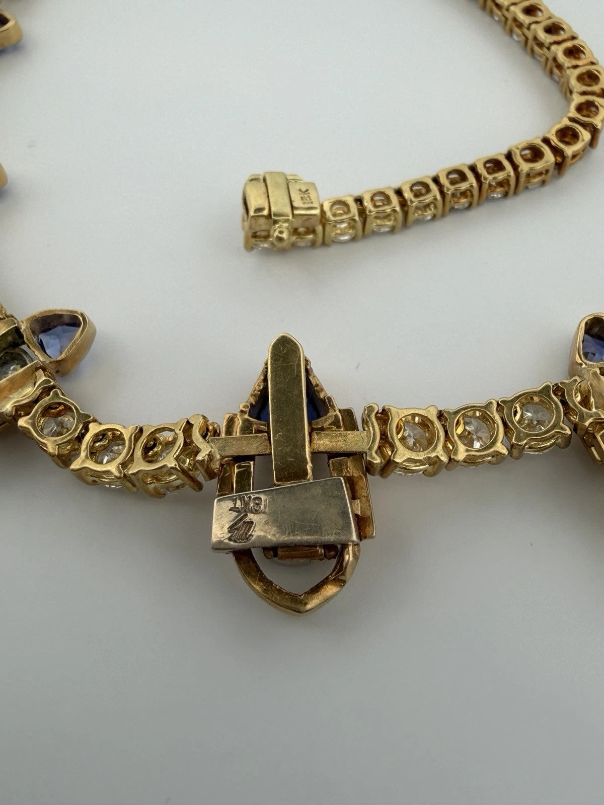 Custom Michael Sherman 18K Gold Natural Tanzanite and Diamond Necklace