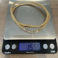 14K Yellow Gold Natural Diamond Bezel Necklace Woven Mesh Chain 18"