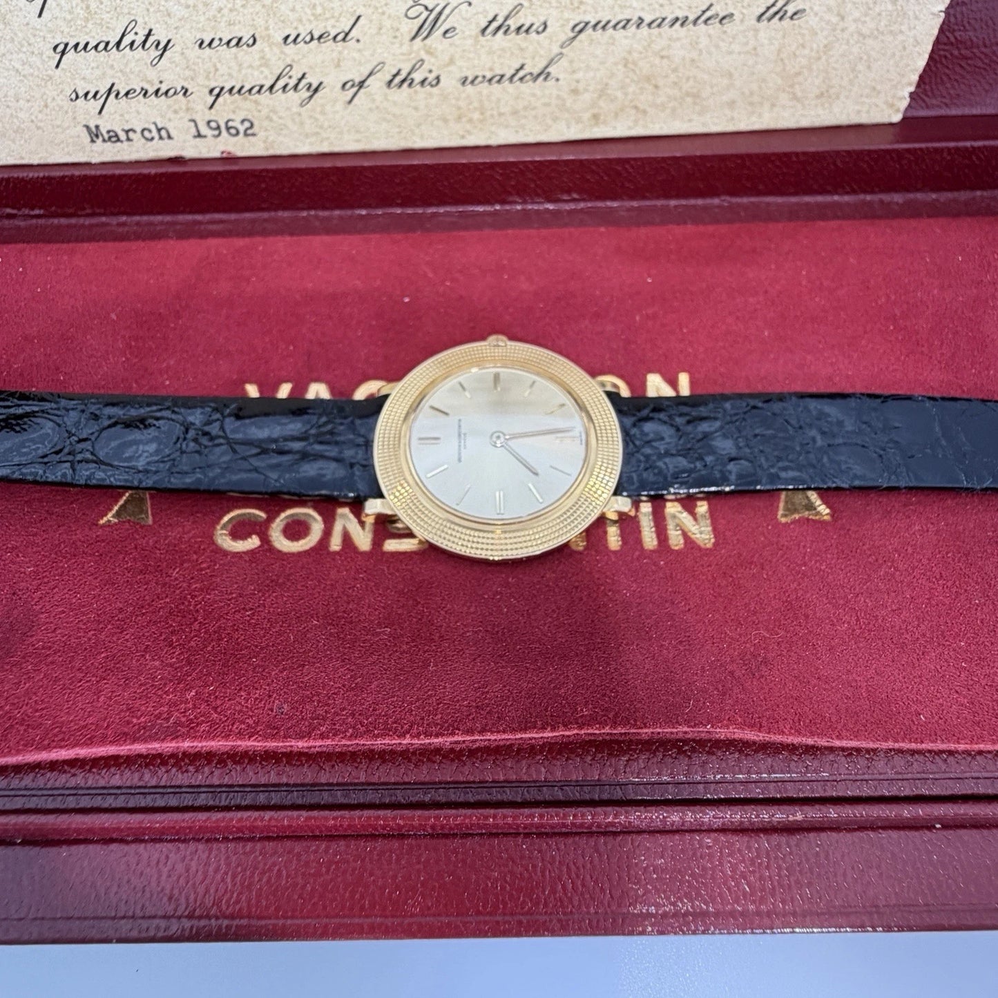 Vacheron Constantin "Disco Volante" Ref. 6395 18K Gold Hobnail Watch 30mm 1962