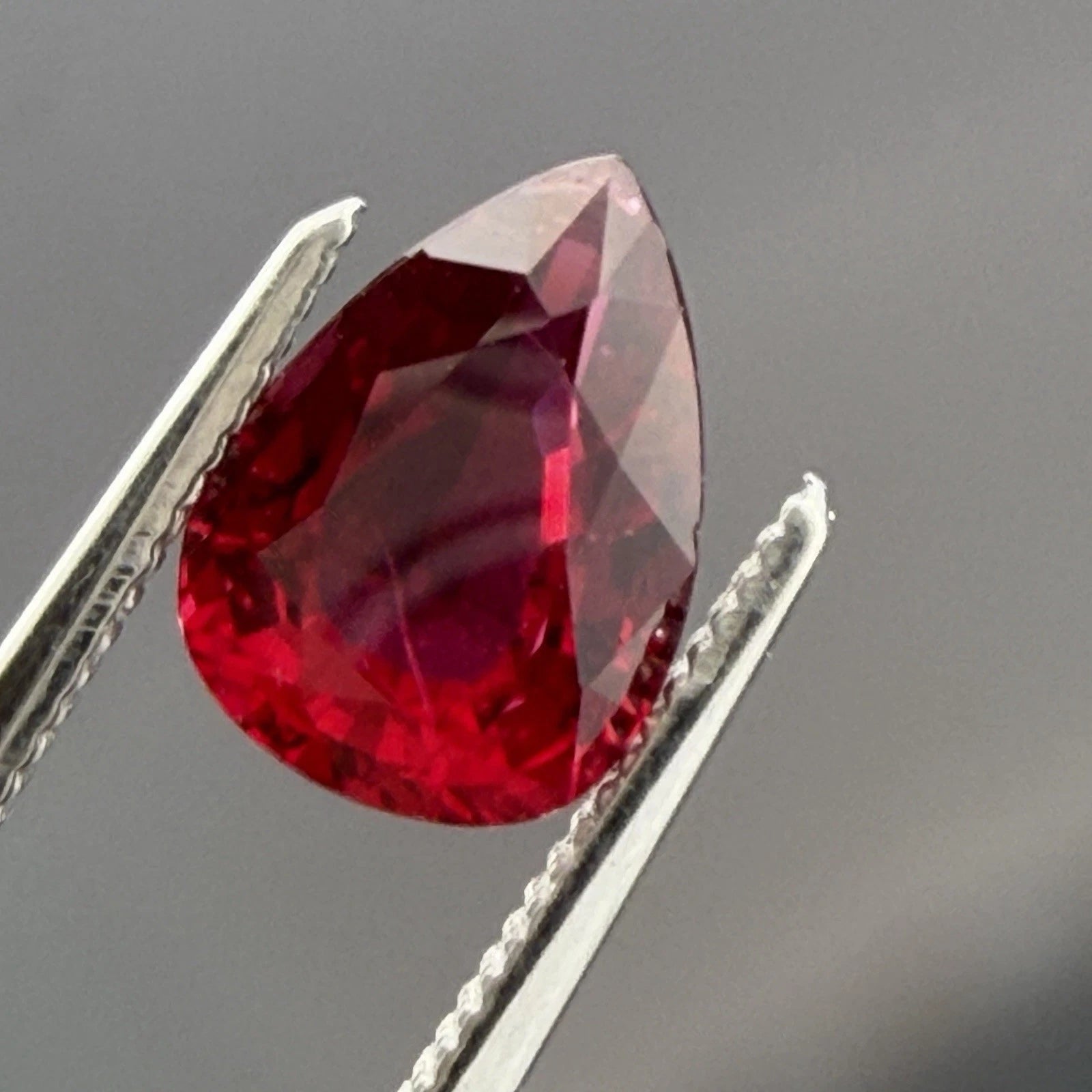 Natural Heated Loose Madagascar Red Ruby 2.26ct GIA Pear Shape, color detail
