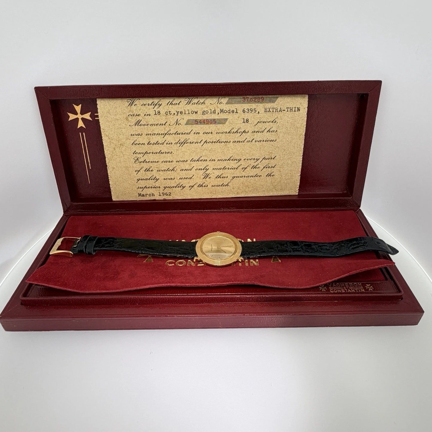 Vacheron Constantin "Disco Volante" Ref. 6395 18K Gold Hobnail Watch 30mm 1962