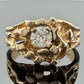 Vintage 14K Yellow Gold Nugget Style Round Diamond Ring 0.50CT Size 8 7.59g