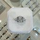 Natural 1.55ct GIA Elongated Oval Diamond Three-Stone Ring 14KW G SI1 Half Moon