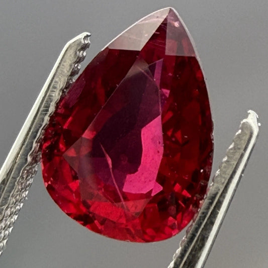 Natural Heated Loose Madagascar Red Ruby 2.26ct GIA Pear Shape, alternate view