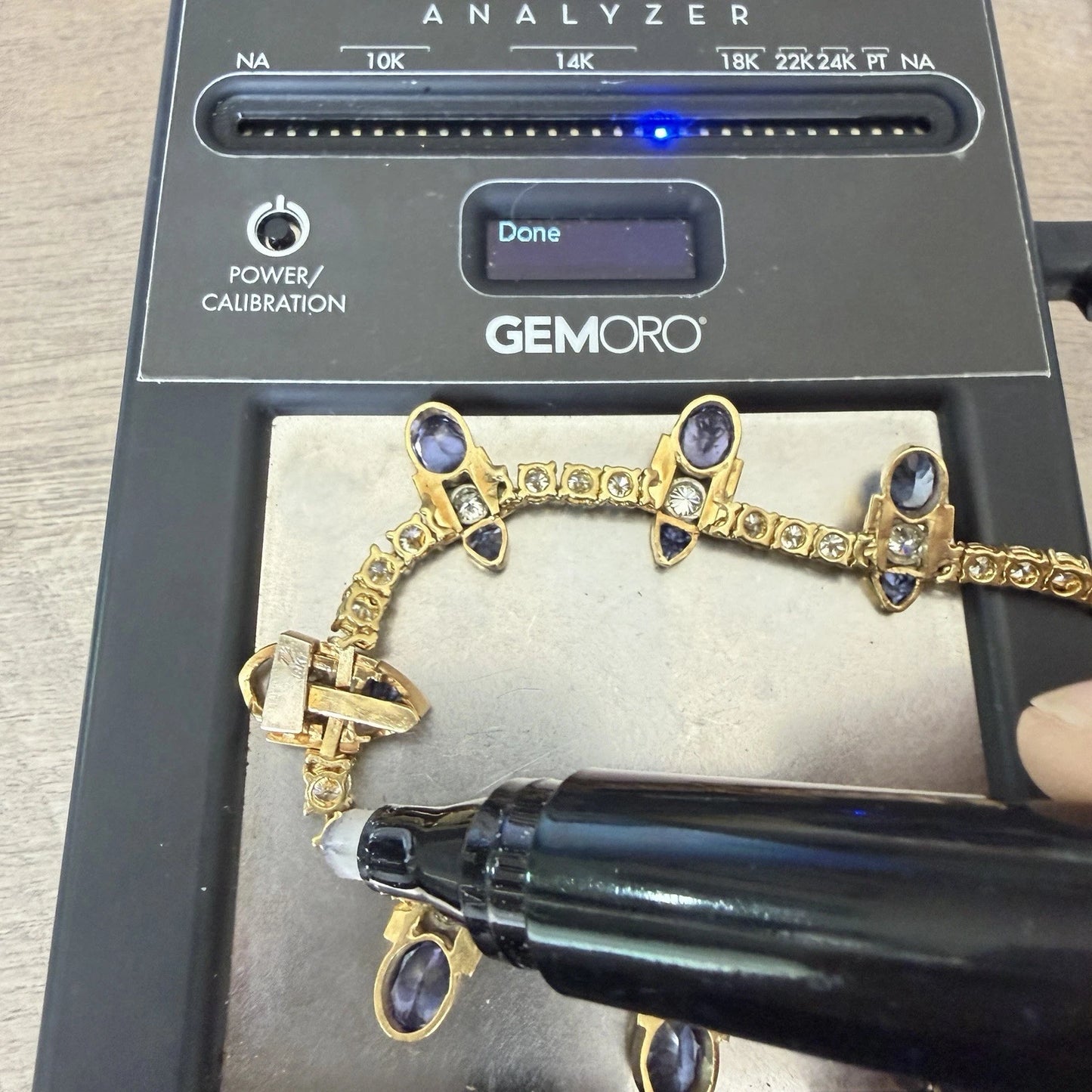 Custom Michael Sherman 18K Gold Natural Tanzanite and Diamond Necklace