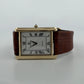 Cyma Swiss Quartz Tank Style Watch 14K Yellow Gold Case Vintage 1990's, dial detail