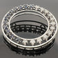 14K White Gold Natural Sapphire & Diamond Circle Pendant Brooch Estate