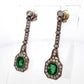 Colombian Emerald and Diamond Platinum Drop Earrings GIA Jewelry Report Certified, alternate view