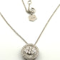 Graziela 18K White Gold Diamond Round Pizza Pendant Natural Diamonds 16" 0.75CTW by Devine & Co