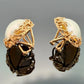 Vintage 14K Gold Mabe Pearl Omega Back Earrings 14mm 8.90g Estate