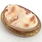 Large Hand-Carved Shell Cameo Brooch Pendant 14K Yellow Gold Estate
