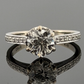 14K White Gold Engagement Ring GIA .96ct Round Natural Diamond SI1 I Size 4.75 by Devine & Co