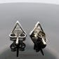 Platinum Triangular Trillion Diamond Stud Post Earrings .95ctw H SI1-VS1 Estate