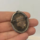 Vintage 800 Silver Mother of Pearl Cameo Pendant Brooch 38x30mm 9.23g by Devine & Co — front view