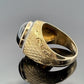 Men's 14K Yellow Gold Natural Black Star Sapphire Diamond Ring Size 12.5, 16.5g