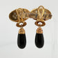 Kai-Yin Lo Red & Black Agate Earrings Vermeil Omega Clips 24g Estate