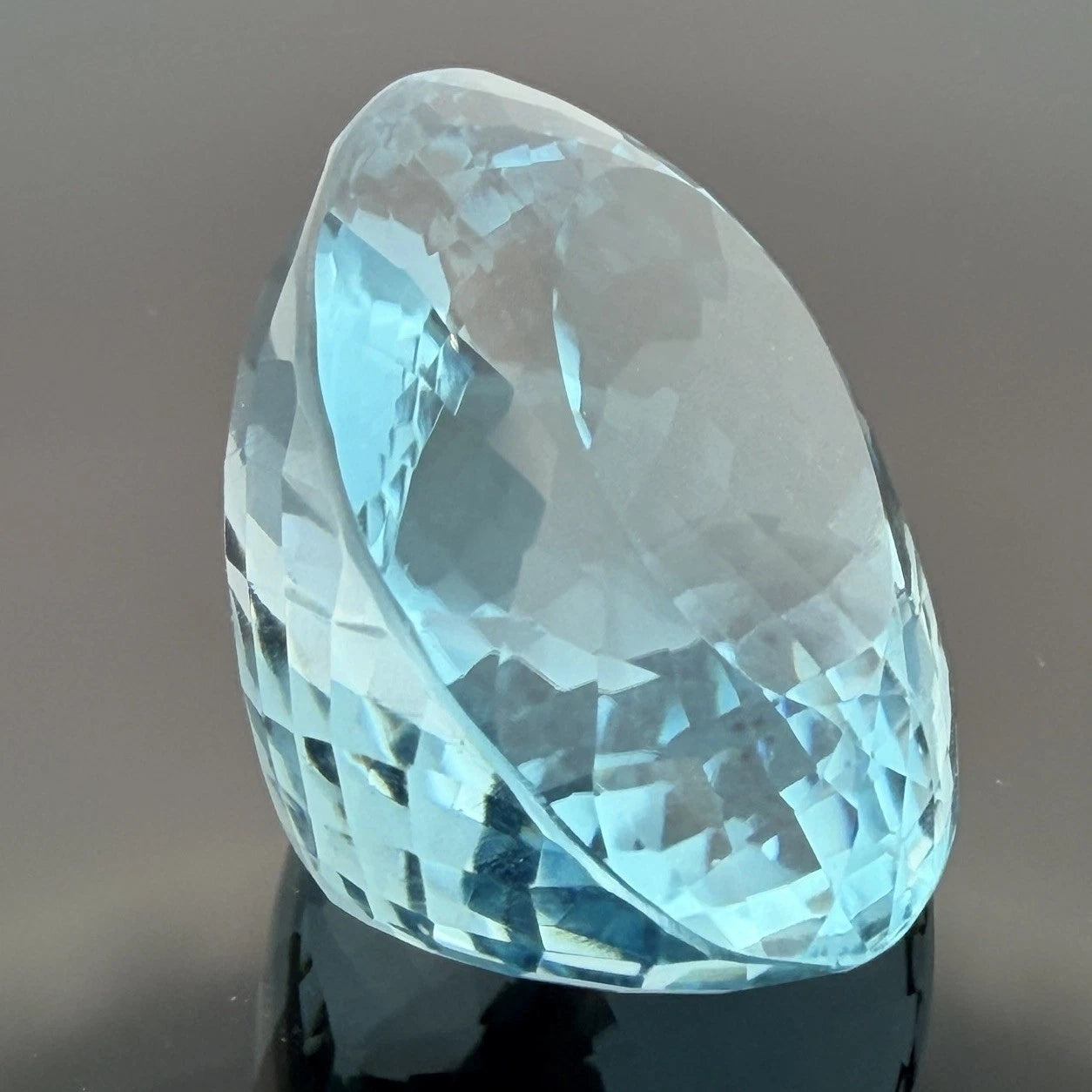 224 CT Loose Swiss Blue Topaz Oval Faceted Brilliant Checkerboard Cut Gemstone