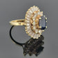 Estate 14K Yellow Gold Natural Sapphire & Diamond Ballerina Ring by Devine & Co
