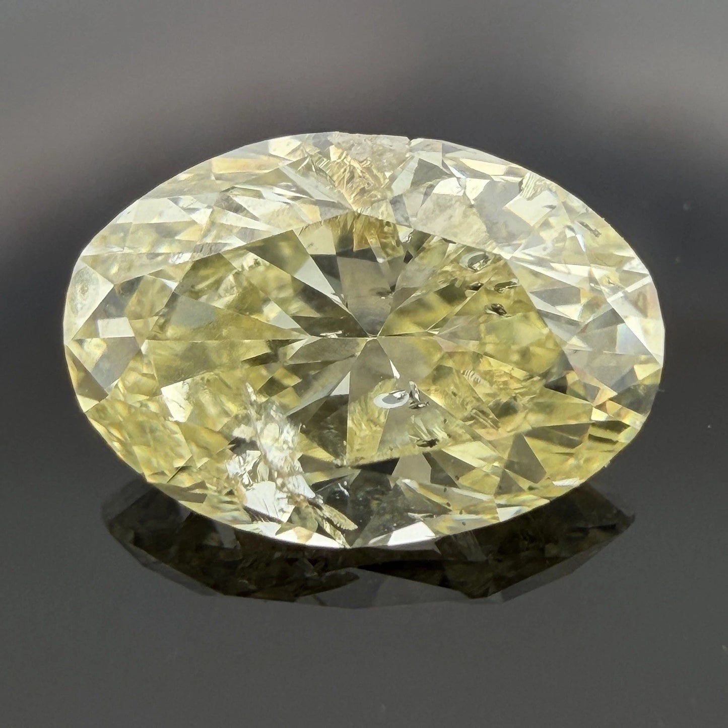 Natural Fancy Yellow Diamond GIA 2.12ct Oval Brilliant I2 Loose Diamond, main view