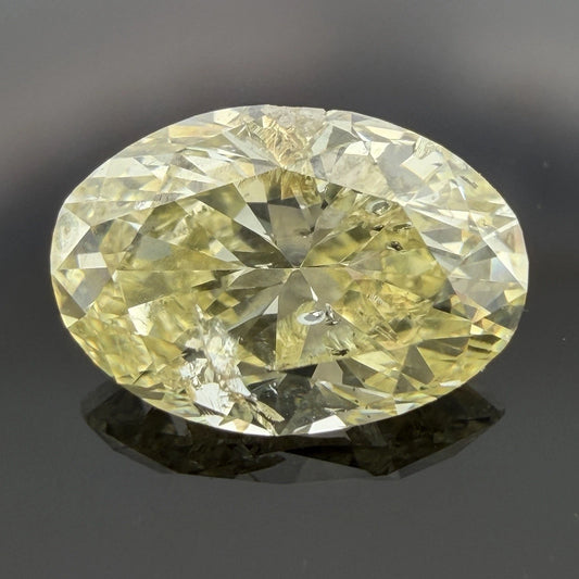 Natural Fancy Yellow Diamond GIA 2.12ct Oval Brilliant I2 Loose Diamond, main view