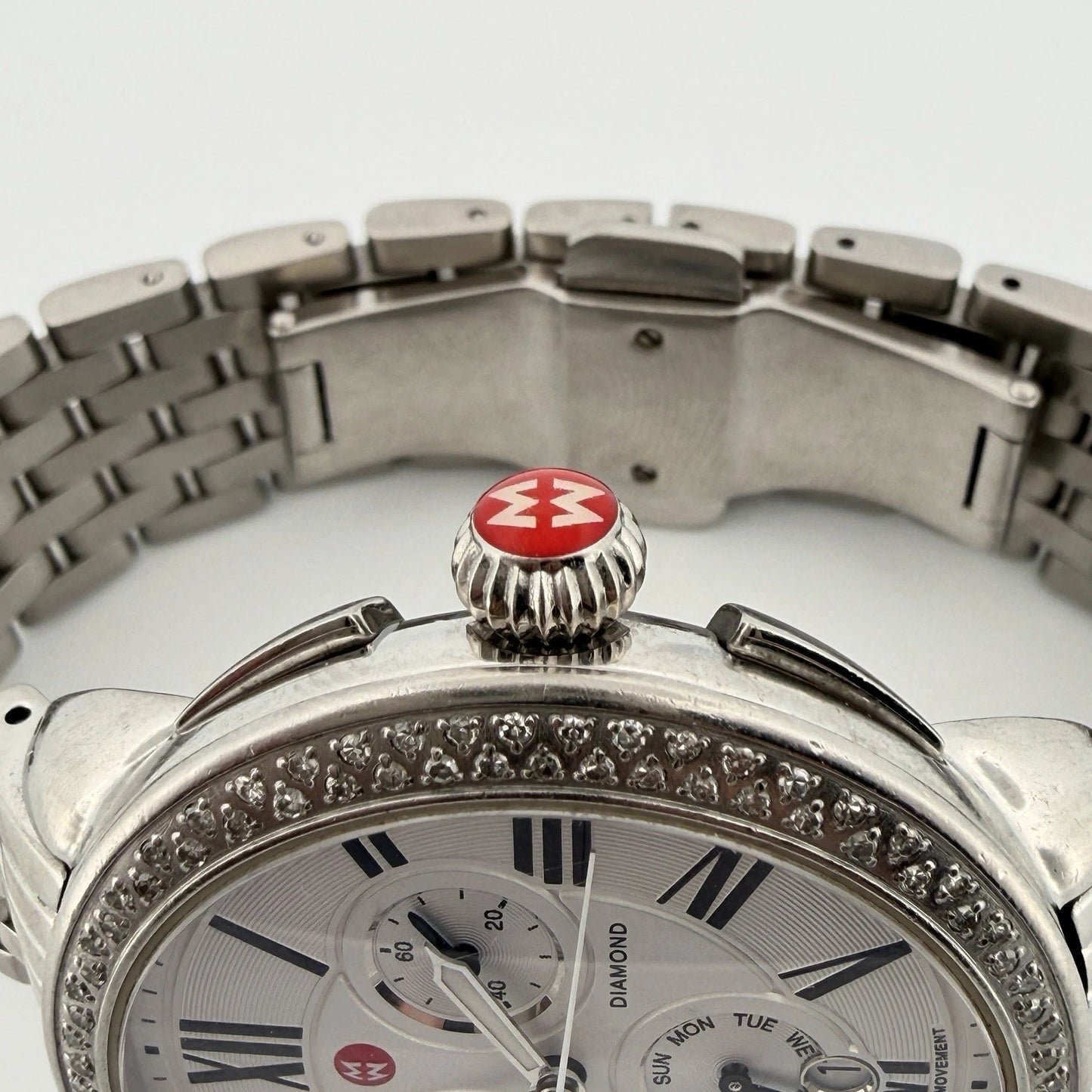 Michele Deco Diamond MW21A01A1966 Steel Watch 41x39mm 0.60 CTW
