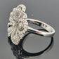 18K White Gold Pave Diamond Flower Ring 1.39ctw Natural Diamonds Size 6 by Devine & Co