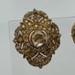 Natural Rose Cut and Round Brilliant Diamond Earrings 14K Yellow Gold Vintage 2CTW, alternate view