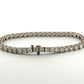 14K White Gold Natural Round Diamond Tennis Bracelet 9.80 ctw 7" G-H VS-SI by Devine & Co — detail view