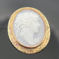 Vintage Hand-Carved Shell Cameo Brooch Pendant 14K Yellow Gold Estate