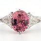 Platinum Natural Padparadscha Sapphire Trillion Diamond Ring 2.16ct .70ctw AIGS by Devine & Co