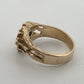 Vintage 14K Yellow Gold Nugget Style Round Diamond Ring 0.50CT Size 8 7.59g