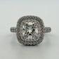 GIA Certified 1.90ct Natural Cushion Cut Diamond Double Halo Engagement Ring Plt